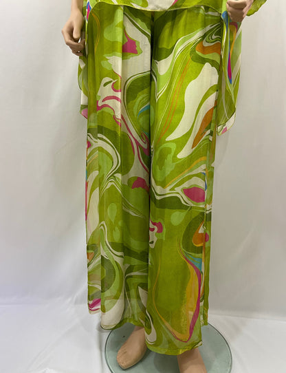 Conjunto seda estampado modelo Pintura