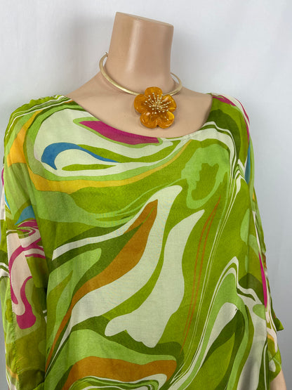 Conjunto seda estampado modelo Pintura